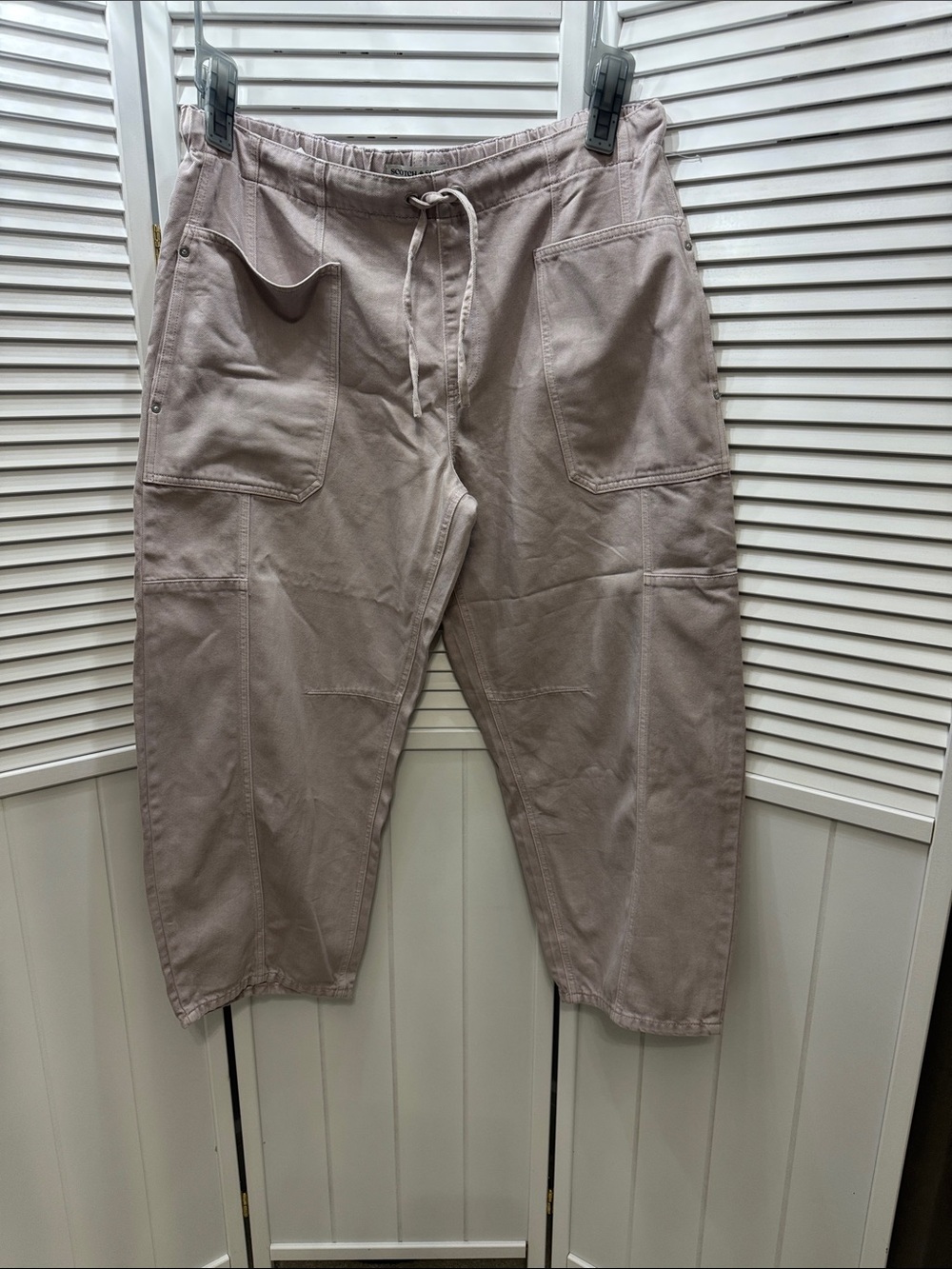 Scotch & Soda Ladies Cargo Drawstring Pants - Light pink